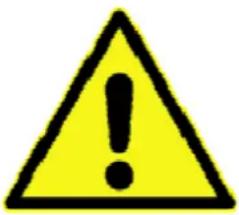 Yellow triangular warning sign with black exclamation mark symbol