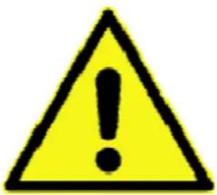 Yellow triangular warning sign with black exclamation mark symbol