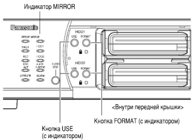 PANASONIC WJ-ND200 - Удерживайте нажатой кнопку FORMAT для форматируемого жесткого диска 5 секунд или более. - 1