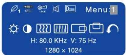 1 sRGB lock Dsub Menu:1 H: 80.0 KHz V: 75 Hz 1280 × 1024