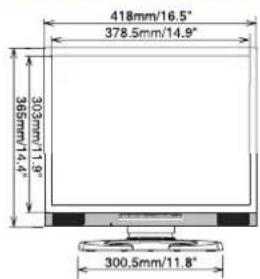 418mm/16.5" 378.5mm/14.9" 303mm/11.9" 365mm/14.4" 300.5mm/11.8"