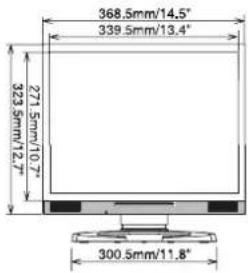 368.5mm/14.5" 339.5mm/13.4" 271.5mm/10.7" 323.5mm/12.7" 300.5mm/11.8"