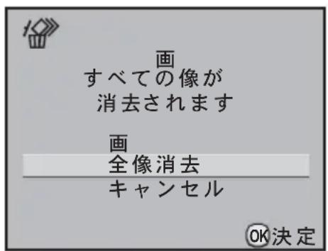 画 すべての像が 消去されます 画 全像消去 キャンセル OK決定