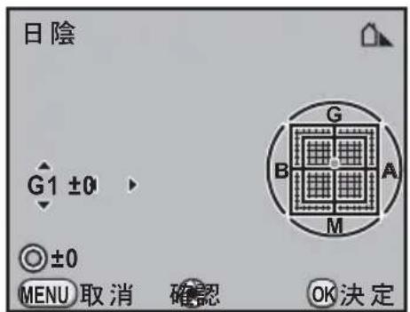 日陰 G1 ±0 ±0 MENU 取消 確認 OK決定