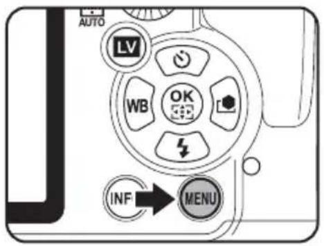 AUTO LV WB OK INF → MENU