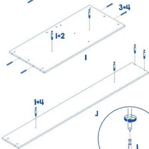 1*2 3*4 I 1*4 J