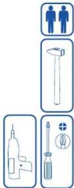 Diagram showing four types of personal fixtures: standing person, hammer, screwdriver, and tool