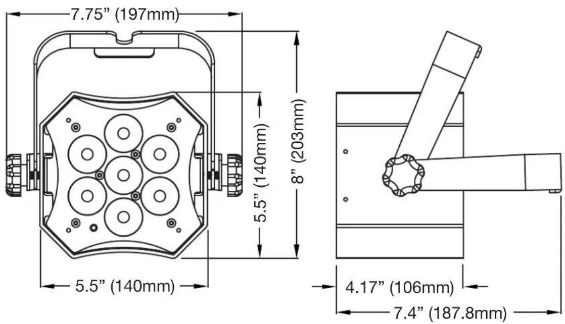 7.75" (197mm) 5.5" (140mm) 8" (203mm) 4.17" (106mm) 7.4" (187.8mm)