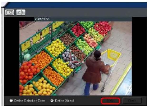 CAM6150 Define Detection Zone Define Object OK Clear