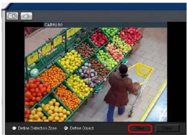 CAM6180 Define Detection Zone Define Object New Clear
