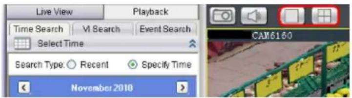Live View Playback Time Search | VI Search | Event Search Select Time Search Type: ○ Recent ● Specify Time November 2010 CAM6160