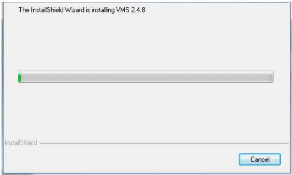 The InstallShield Wizard is installing VMS 2.4.8 InstallShield Cancel