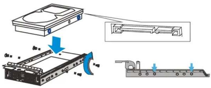 Diagram illustrating the process of a hard disk drive assembly with labeled components and directional arrows indicating motion.