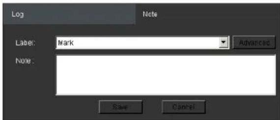 Log Note Label: Mark Note: Save Cancel