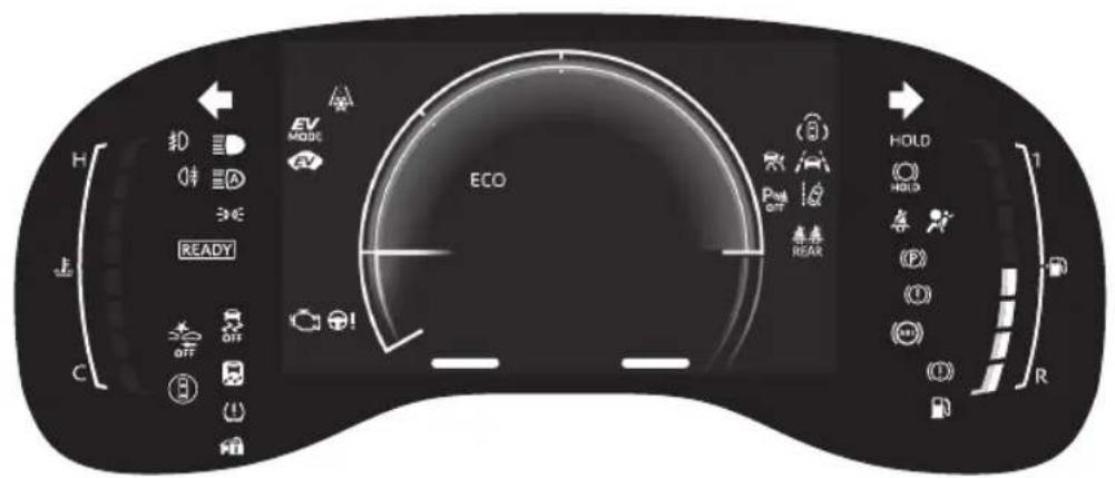 H 扣 EV MUSIC READY C OFF OFF ECO (8) Put OFF REAR HOLD HOLD (F) (O) (O) R