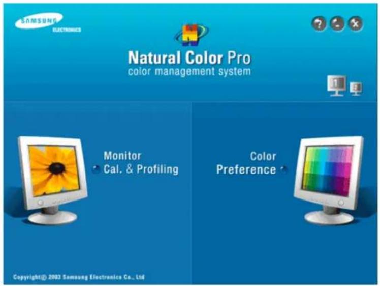 SAMSUNG ELECTRONICS Natural Color Pro färghanteringssystem Monitor Kal. & profilering Färgpreferens Copyright© 2003 Samsung Electronics Co., Ltd