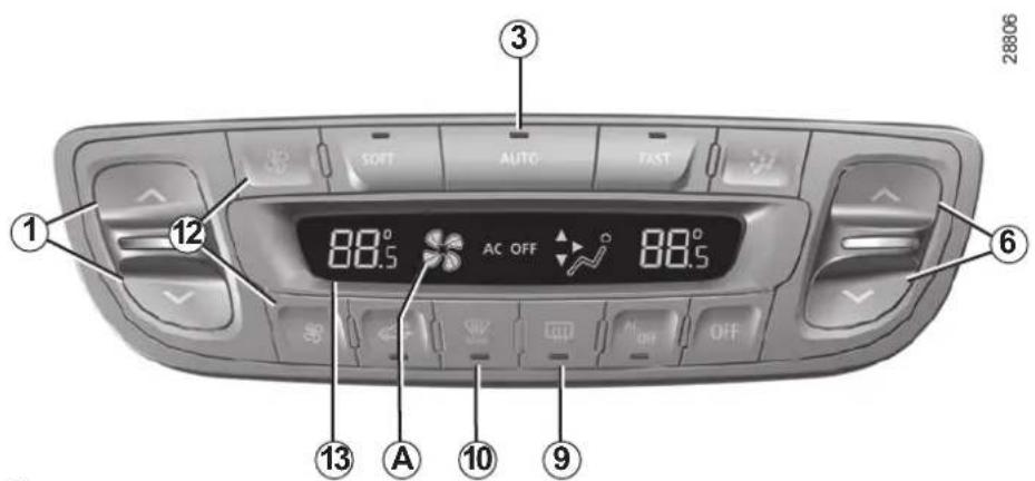 28806 ① ② 3 SOFT AUTO FAST 88.5 AC OFF 88.5 ⑥ ⑬ A 10 ⑨