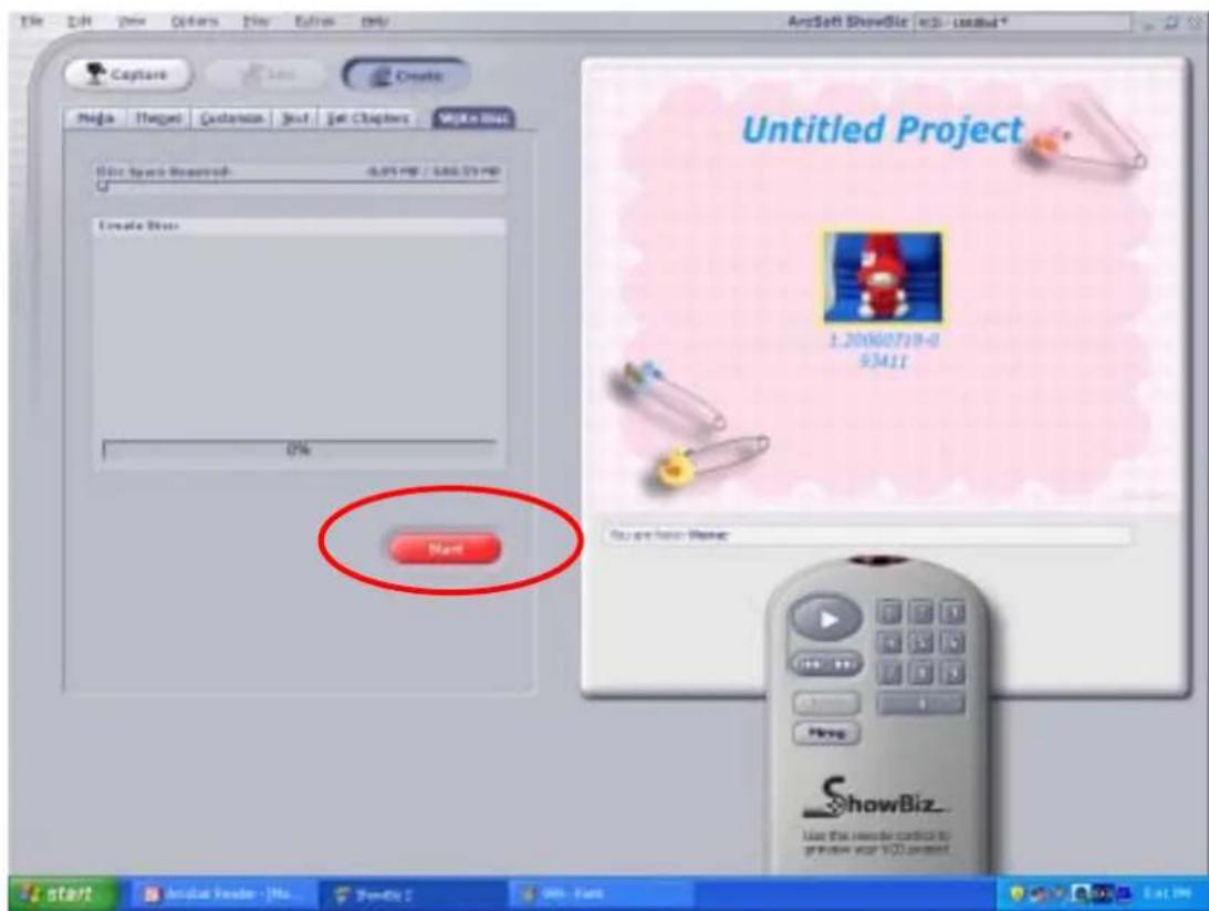 AGFAPHOTO DV-5000G - Click "Start" to start DVD burning - 1