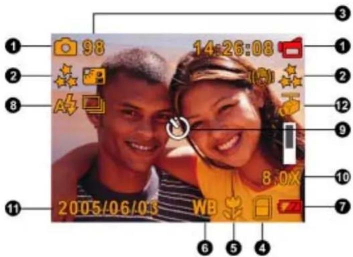 AGFAPHOTO DV-5000G - LCD Display Information - 1