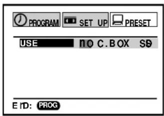 PROGRAM SET UP PRESET USE NO C.BOX SB E ID: PROG