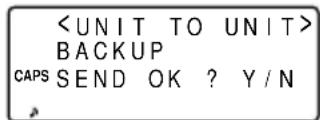 BACKUP CAPS SEND OK ? Y/N