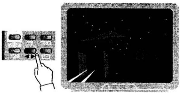 Diagram showing a hand pressing a control panel with '15.0' buttons and a starry night sky background