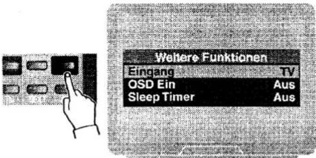 Weitere Funktionen Eingang TV OSD Ein Aus Sleep Timer Aus