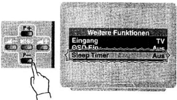 Weitere Funktionen Eingang TV ASD-Ein Aus Sleep Timer Aus
