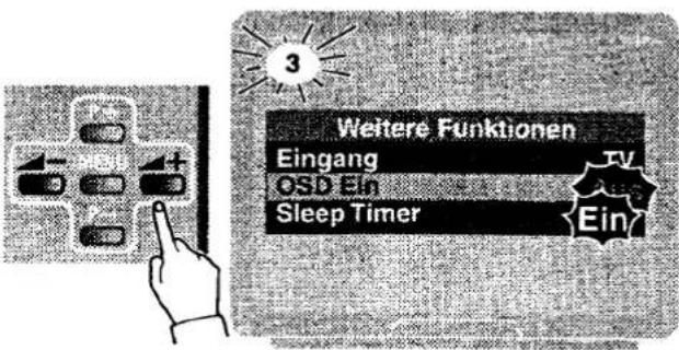 3 Weitere Funktionen Eingang CSD Ein Sleep Timer Ein