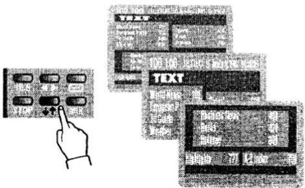 Diagram showing a hand interacting with a control panel and multiple text input fields, likely illustrating a UI or GUI-based system.