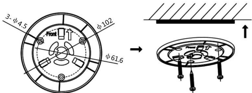 3- φ4.5 φ102 Front φ61.6