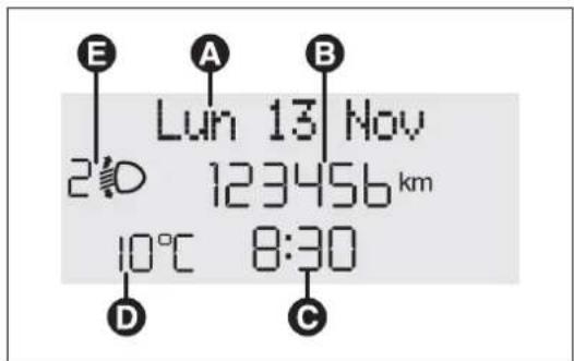 E A B Lun 13 Nov 2°D 123456 km 10°C 8:30 D C