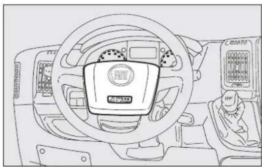 FIAT Ducato (2010) - FRÄMRE AIRBAG PÅ FÖRARSIDAN fig. 155 - 1