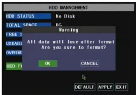 Monacor DMR-1904LCD - HDD Management - 2