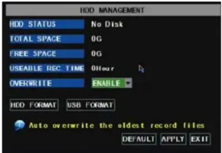Monacor DMR-1904LCD - HDD Management - 1