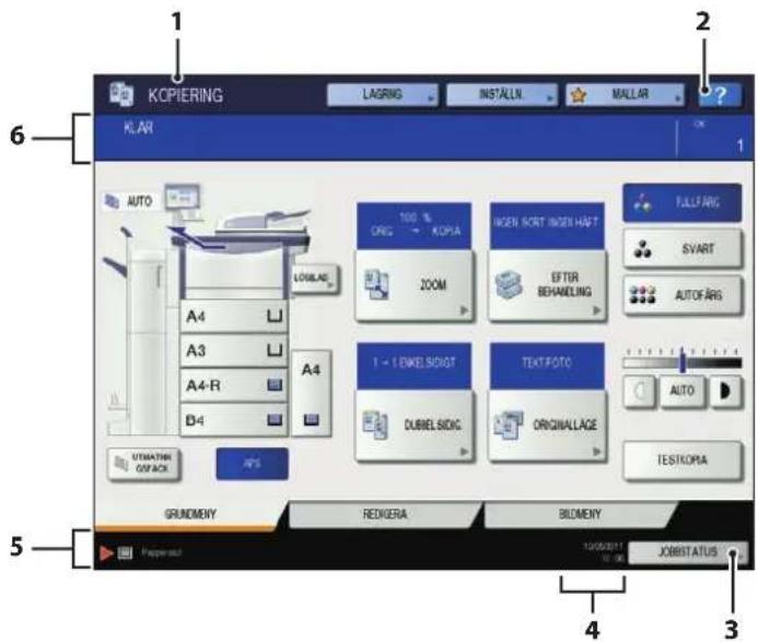 TOSHIBA E-Studio 6570c - Justering av vinkeln på kontrollpanelen - 2