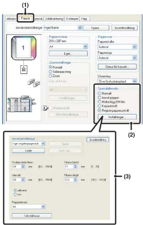 SHARP MX-6200N - Skriva ut text för flikar som skapats i skrivardrivrutinen (endast PCL6) - 1