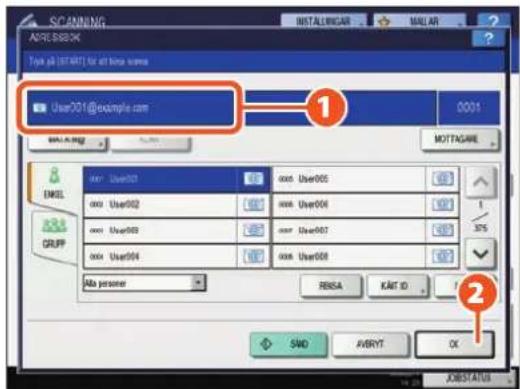 TOSHIBA E-Studio 6560c - Bifoga scannade data till ett e-mail - 2