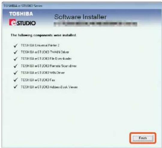 TOSHIBA E-Studio 6560c - Tryck på [Finish] när installationen är klar. - 1