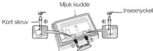Mjuk kudde Kort skruv ② ① ② Insexnyckel