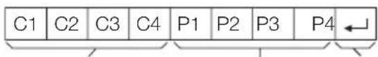 C1 C2 C3 C4 P1 P2 P3 P4 ←