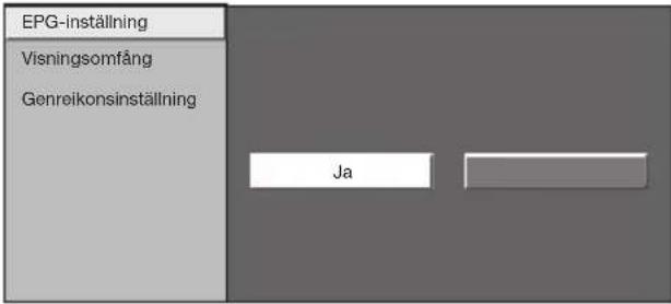 EPG-inställning Visningsomfång Genreikonsinställning Ja