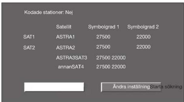 SHARP Aquos LC-52XS1E - Inställningen för "Satellit sökning" - 3