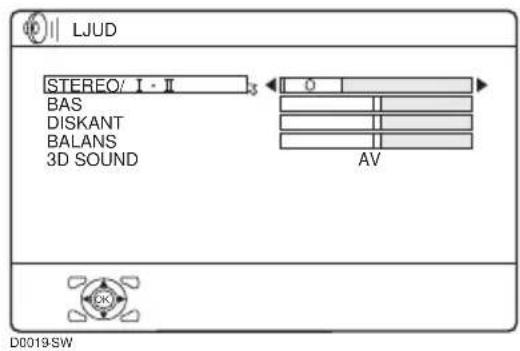 LJUD STEREO/ I - II BAS DISKANT BALANS 3D SOUND AV D0019-SW