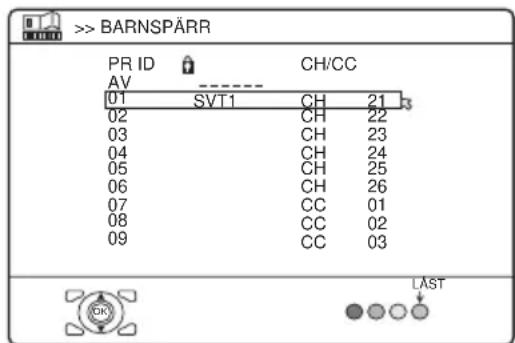 > BARNSPÄRR PR ID CH/CC AV 01 SVT1 CH 21 02 CH 22 03 CH 23 04 CH 24 05 CH 25 06 CH 26 07 CC 01 08 CC 02 09 CC 03 LAST
