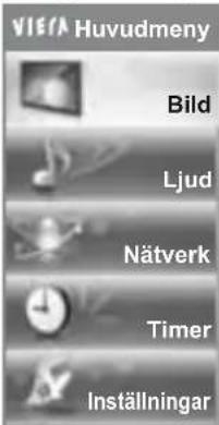 VIEA Huvudmeny Bild Ljud Nätverk Timer Inställningar