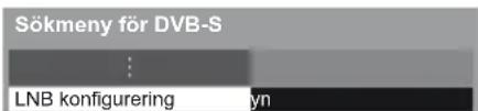 Sökmeny för DVB-S ... LNB konfigurering syn