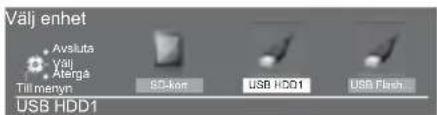 Välj enhet Avsluta Yali Atergå Tilt menyn 60 knot USB HDD1 USB Flash USB HDD1