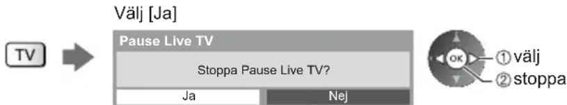 PANASONIC Viera TX-L47DT50E - ■ För att återgå till aktuell TV (Stoppa uppspelningen av [Pause Live TV] / avbryt paus) - 1