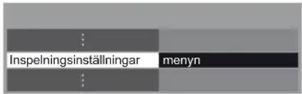 Inspelningsinställningar menyn